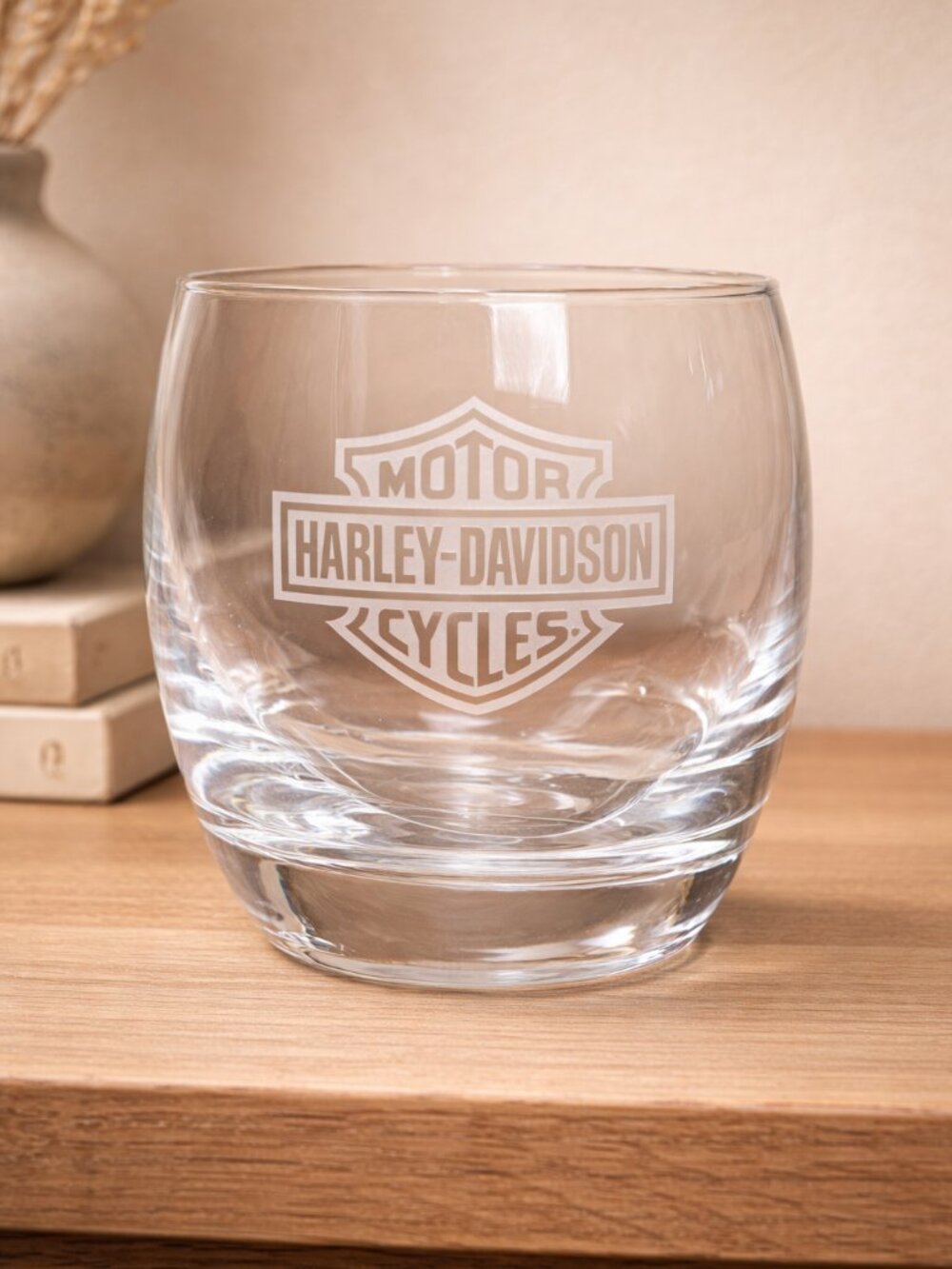 Harley-Davidson Clear Whiskey Glass with Logo